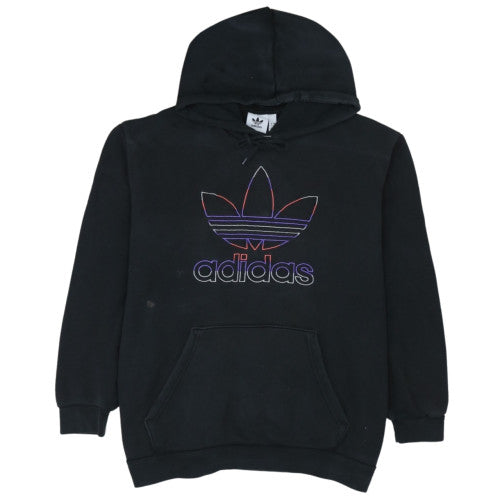 adidas Men’s Black XL Pullover Hoodie Embroidered Trefoil Fleece