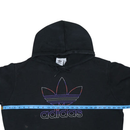 adidas Men’s Black XL Pullover Hoodie Embroidered Trefoil Fleece