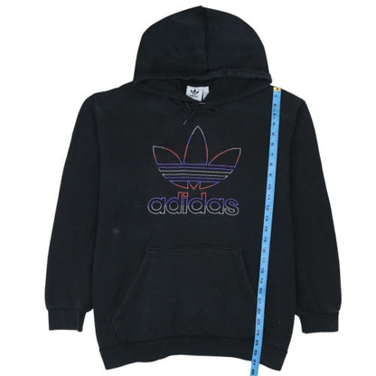 adidas Men’s Black XL Pullover Hoodie Embroidered Trefoil Fleece