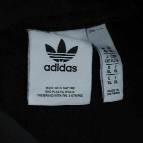 adidas Men’s Black XL Pullover Hoodie Embroidered Trefoil Fleece