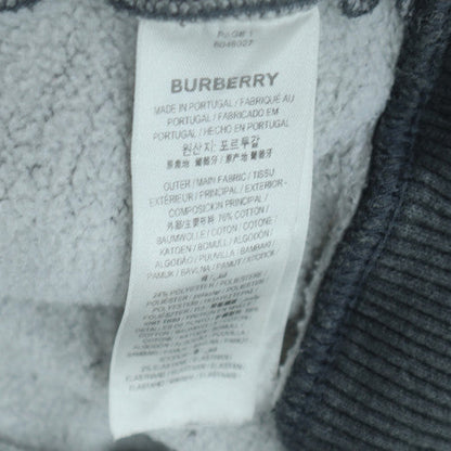 Burberry Men's Grey Full Zip Hoodie Cotton Lined Hood Size M