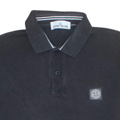 Stone Island Men’s Black Regular Fit Cotton Polo Shirt M