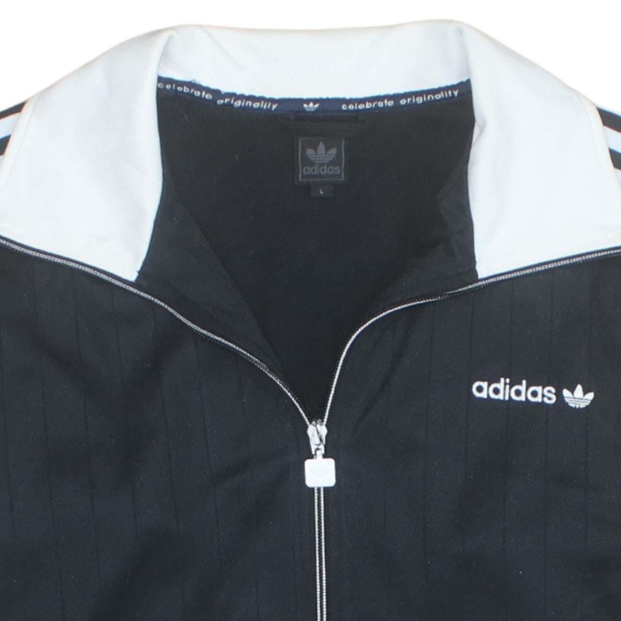 Adidas Men's Black Full Zip Collared Sweatshirt L Sports Style