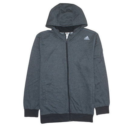 Adidas Mens Grey Full Zip Hoodie L Regular Fit Sportswear
