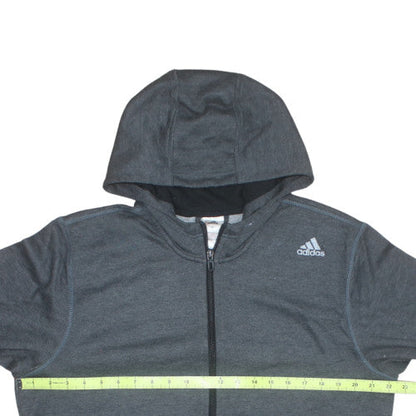 Adidas Mens Grey Full Zip Hoodie L Regular Fit Sportswear