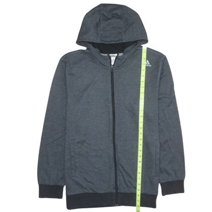Adidas Mens Grey Full Zip Hoodie L Regular Fit Sportswear