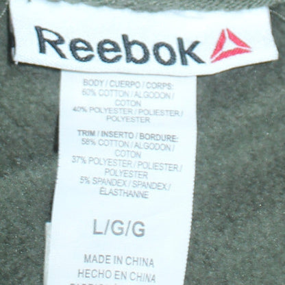 Reebok Men's Green Pullover Hoodie Size L Graphic Sportswear