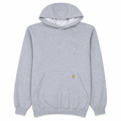 Carhartt Mens Grey Pullover Hoodie M Regular Fleece Logo Sweatshirt