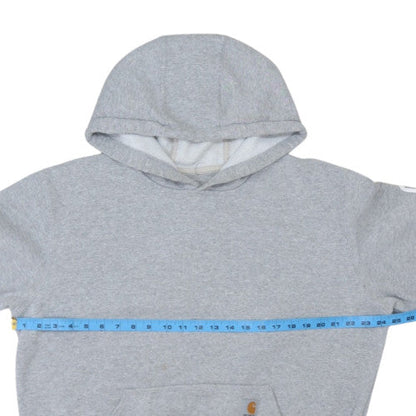 Carhartt Mens Grey Pullover Hoodie M Regular Fleece Logo Sweatshirt
