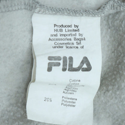 Fila Mens Grey Full Zip Hoodie L Logo Sports Cotton Blend Sweatshirt