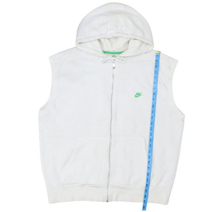 Nike Mens White Sleeveless Full Zip Hoodie XL Sportswear Vest