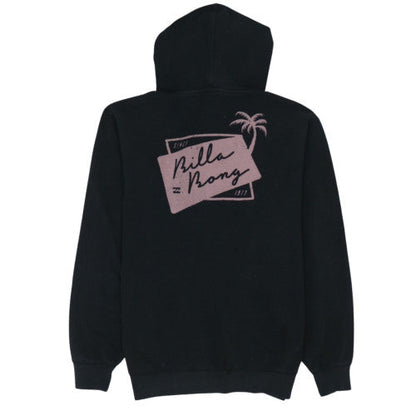 Billabong Mens Black Pullover Hoodie L Graphic Logo Surf Fleece