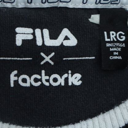 FILA Mens Black Large Crew Neck Logo Pullover Sweatshirt