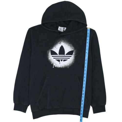 adidas Men's Black XL Pullover Hoodie Graphic Print Logo Fleece