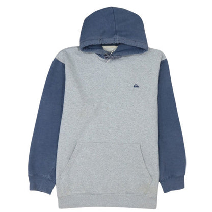 Quiksilver Men's Grey & Blue Pullover Hoodie XL Cotton Blend