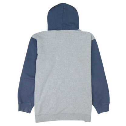 Quiksilver Men's Grey & Blue Pullover Hoodie XL Cotton Blend