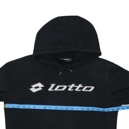 Lotto Men's Black Pullover Hoodie Size L Sports Fleece Sweatshirt