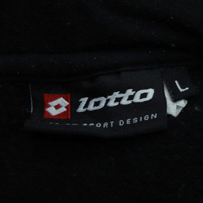 Lotto Men's Black Pullover Hoodie Size L Sports Fleece Sweatshirt