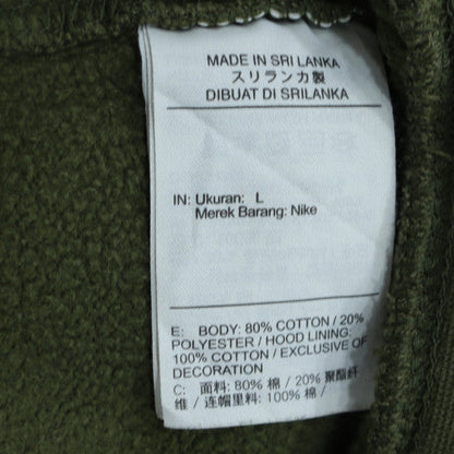 Nike Men's Green Pullover Hoodie L Fleece Regular Fit