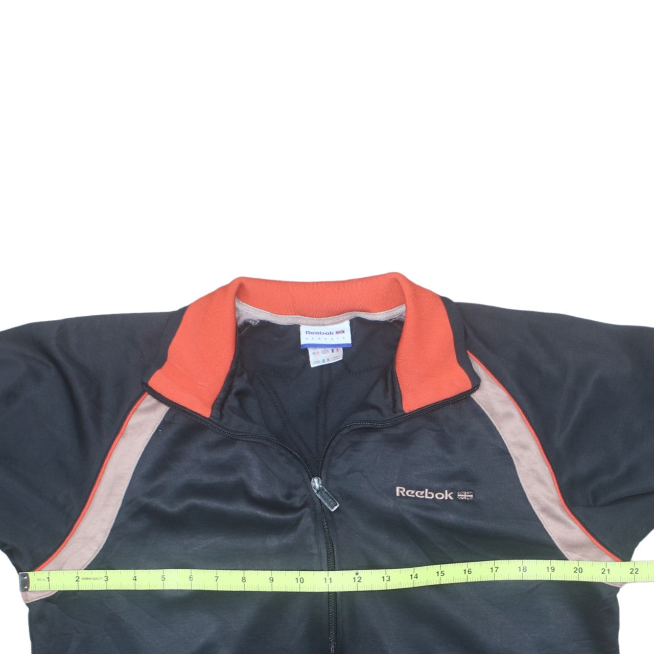 Reebok Men’s Black Track Jacket L Colourblock Retro Full Zip