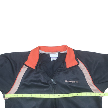 Reebok Men’s Black Track Jacket L Colourblock Retro Full Zip