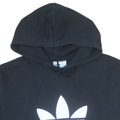 adidas Mens Black 2XL Pullover Hoodie with Logo Print