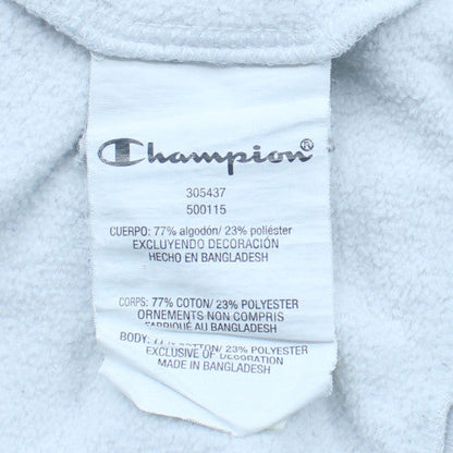 Champion Mens White Pullover Hoodie XL Graphic Print Cotton Blend