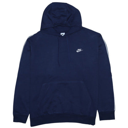 Nike Men's Blue Pullover Hoodie L Logo Sports Fleece Sweatshirt