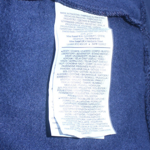 Nike Men's Blue Pullover Hoodie L Logo Sports Fleece Sweatshirt