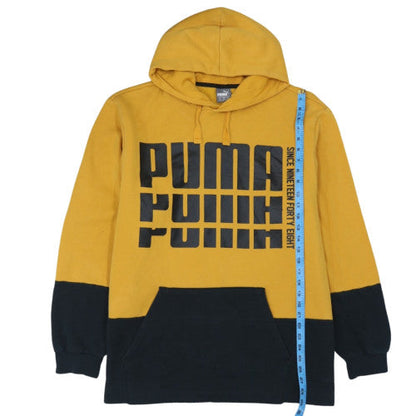 Puma Men's Yellow & Black XL Pullover Hoodie Graphic Fleece Sweatshirt