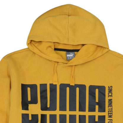 Puma Men's Yellow & Black XL Pullover Hoodie Graphic Fleece Sweatshirt