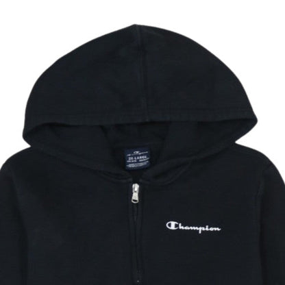 Champion Boys Black 2XL 1/2 Zip Hoodie with Logo Detail