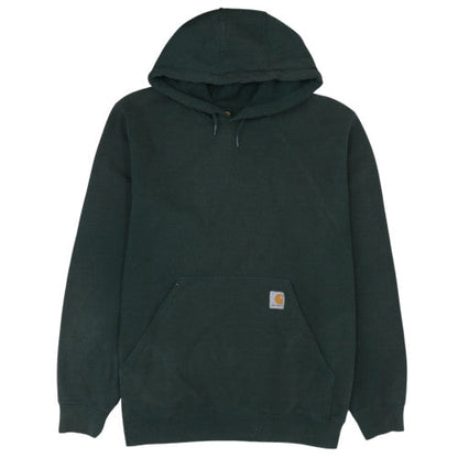 Carhartt Men Green Pullover Hoodie L Regular Fleece Cotton Blend