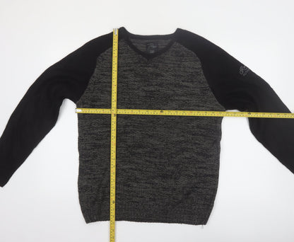 RMS Twenty Six Men's Black Grey V-Neck Pullover Jumper Size L