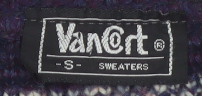 Van Cort Men's Blue Fair Isle Acrylic Cardigan Sweater S