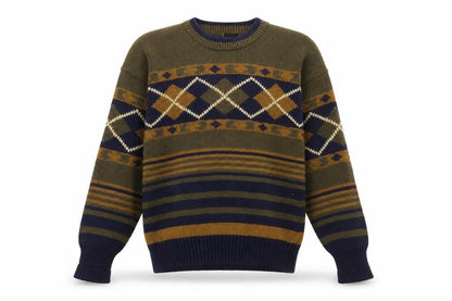 Structure Men's Multicoloured L Argyle Knit Pullover Jumper
