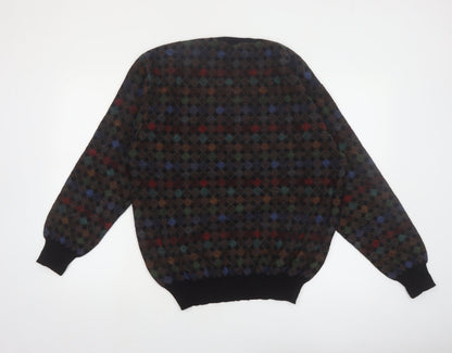 Tricots St. Raphael Men's Multicoloured Wool Argyle V-Neck Jumper M