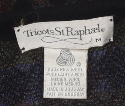Tricots St. Raphael Men's Multicoloured Wool Argyle V-Neck Jumper M
