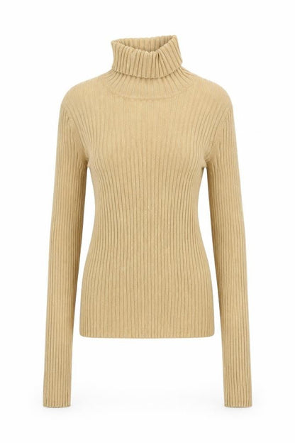 Apostrophe Women's Beige Roll Neck Ribbed Knit Jumper Size L 12-14