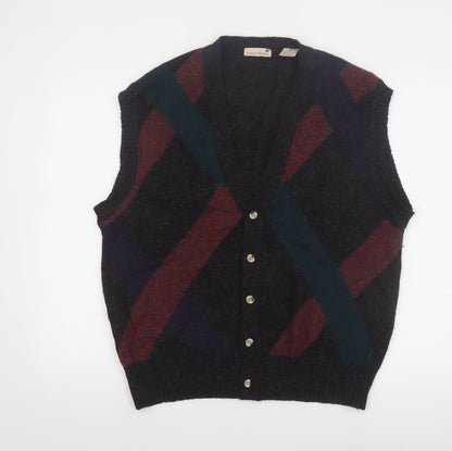 Stanley Blacker Men's Multicoloured Wool Argyle Vest L