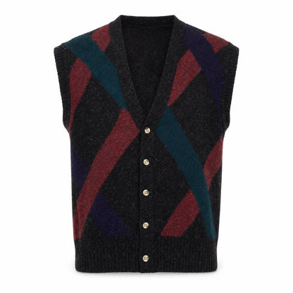 Stanley Blacker Men's Multicoloured Wool Argyle Vest L