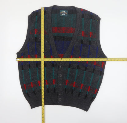 Jantzen Men's Multicoloured Geometric Knit Sleeveless Vest L