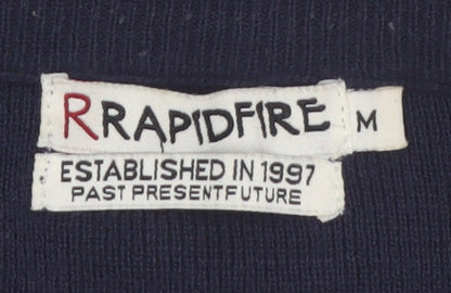 Rapidfire Men's Blue Striped Crew Neck Knit Jumper Size M