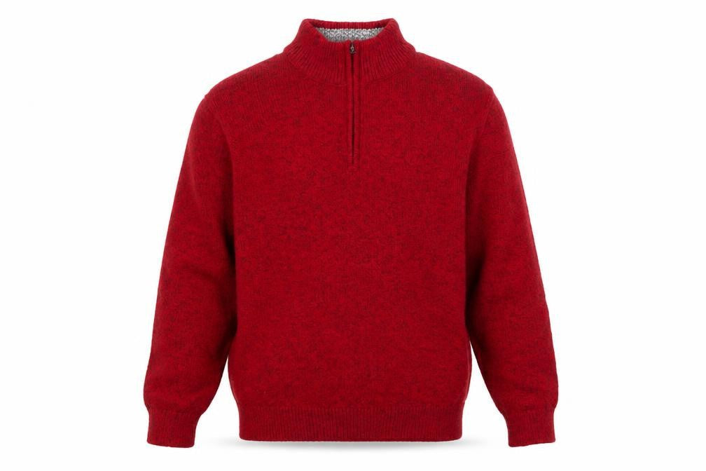 Chaps Mens Red 1/4 Zip Cotton Knit Jumper Size M