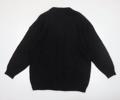 Laura Kent Women’s Black Floral Mohair Knit Cardigan Size 22/24