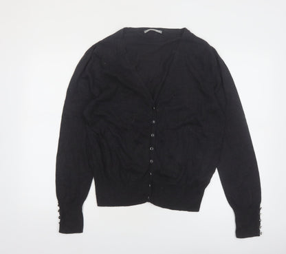 Marks and Spencer Women's Black V-Neck Long Sleeve Cardigan UK 18