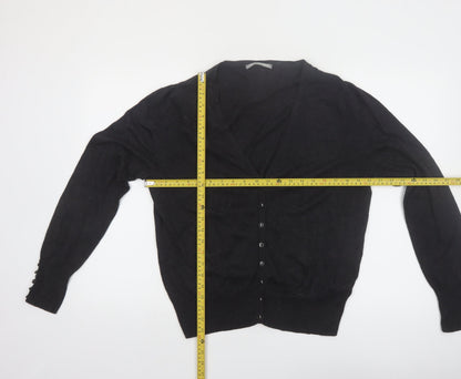 Marks and Spencer Women's Black V-Neck Long Sleeve Cardigan UK 18