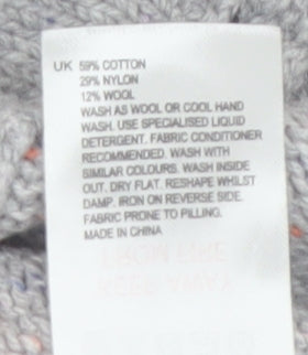 White Stuff Women Grey Roll Neck Button Jumper Size 8 Wool Blend