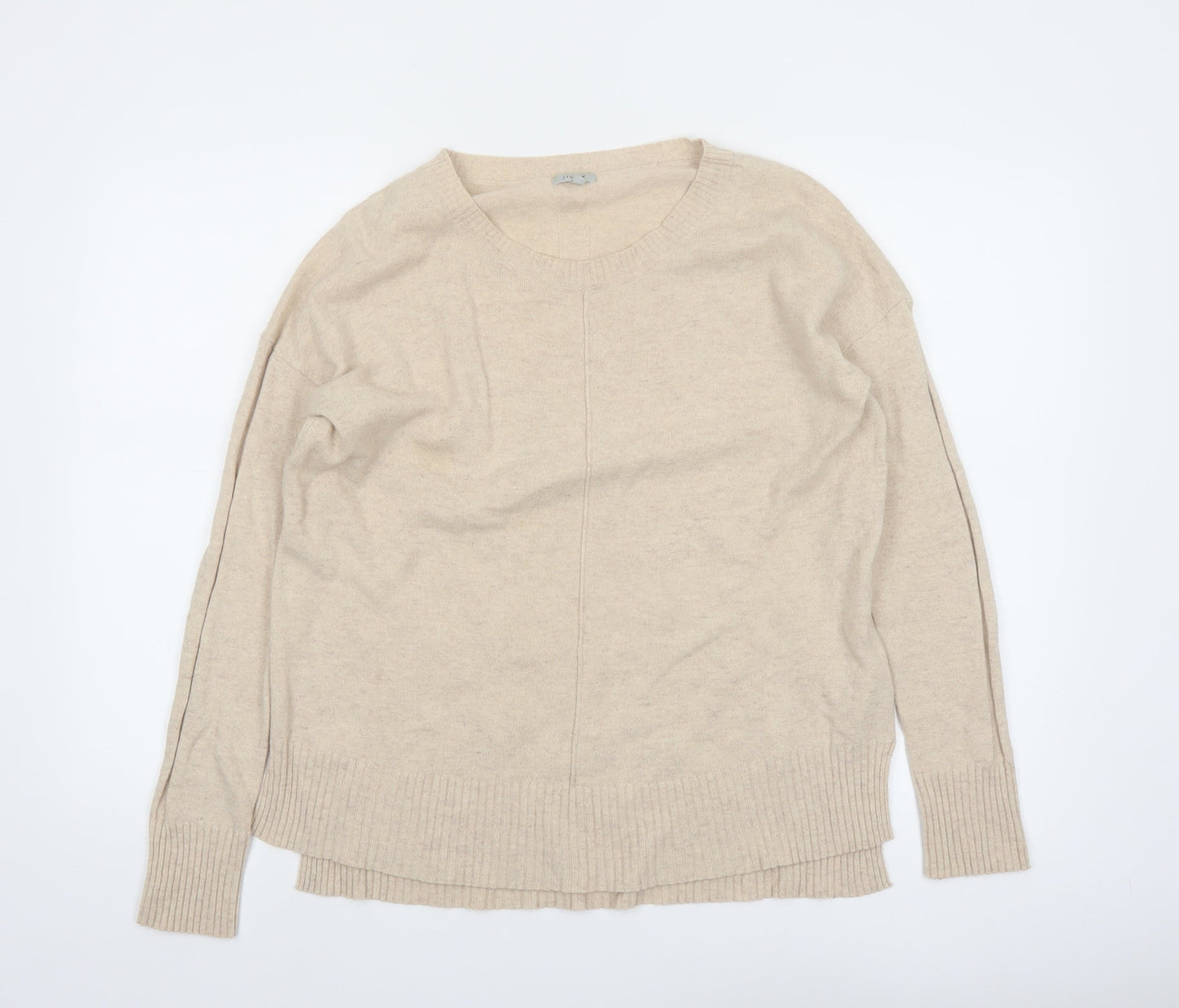 Jigsaw Womens Beige Wool Blend Crew Neck Pullover Jumper XS