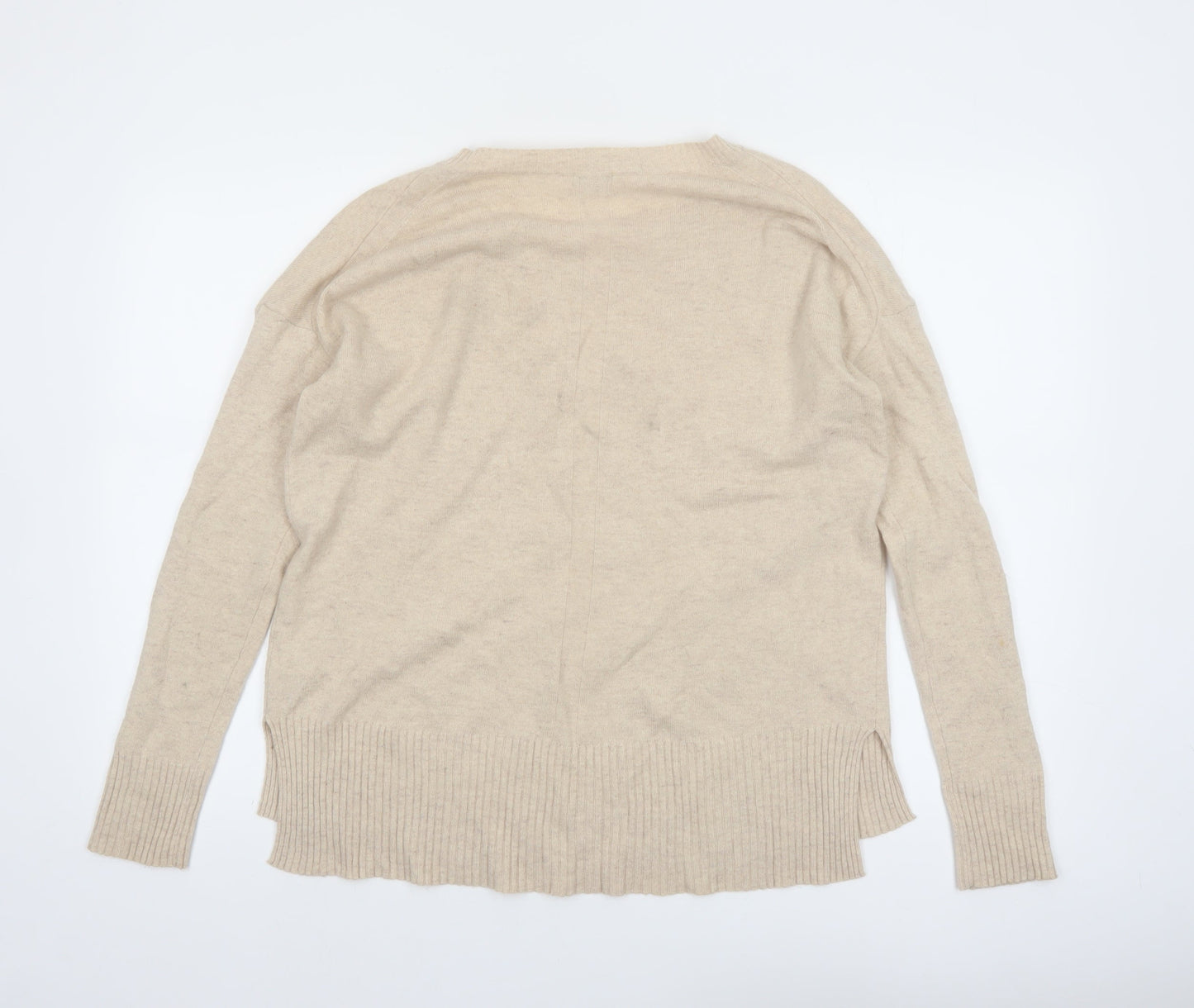 Jigsaw Womens Beige Wool Blend Crew Neck Pullover Jumper XS